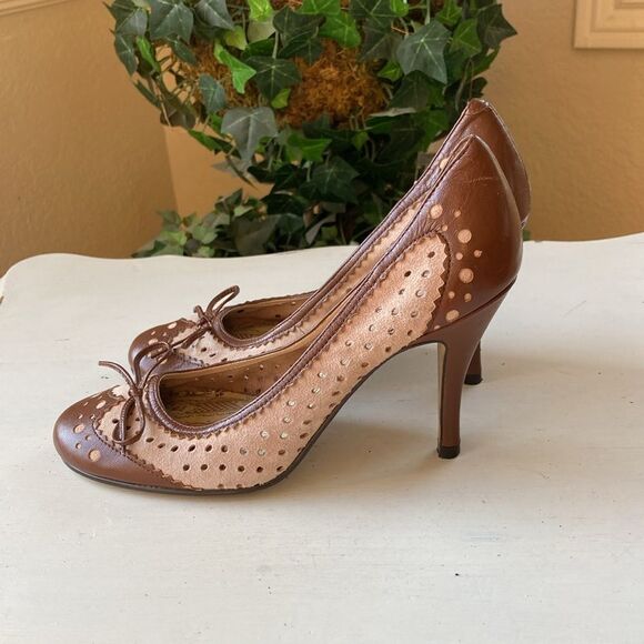 Vintage Seychelles Oxford Mary Jane Leather Suede Pumps Size 7 - Picture 1 of 13